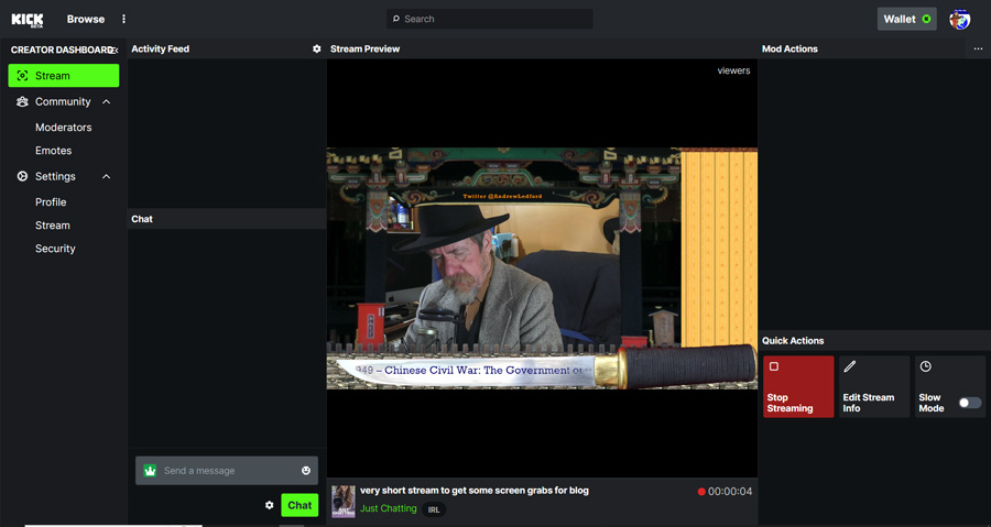 Overlay Kick.com Red Live Streaming Button