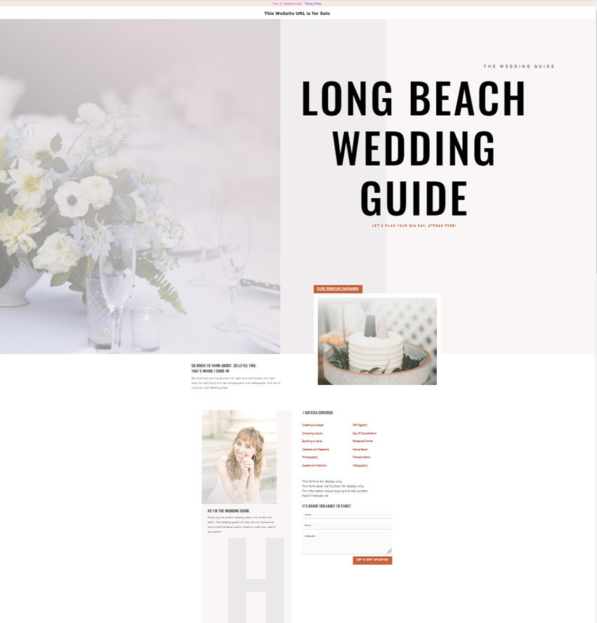 Long Beach wedding Guide Homepage Image.