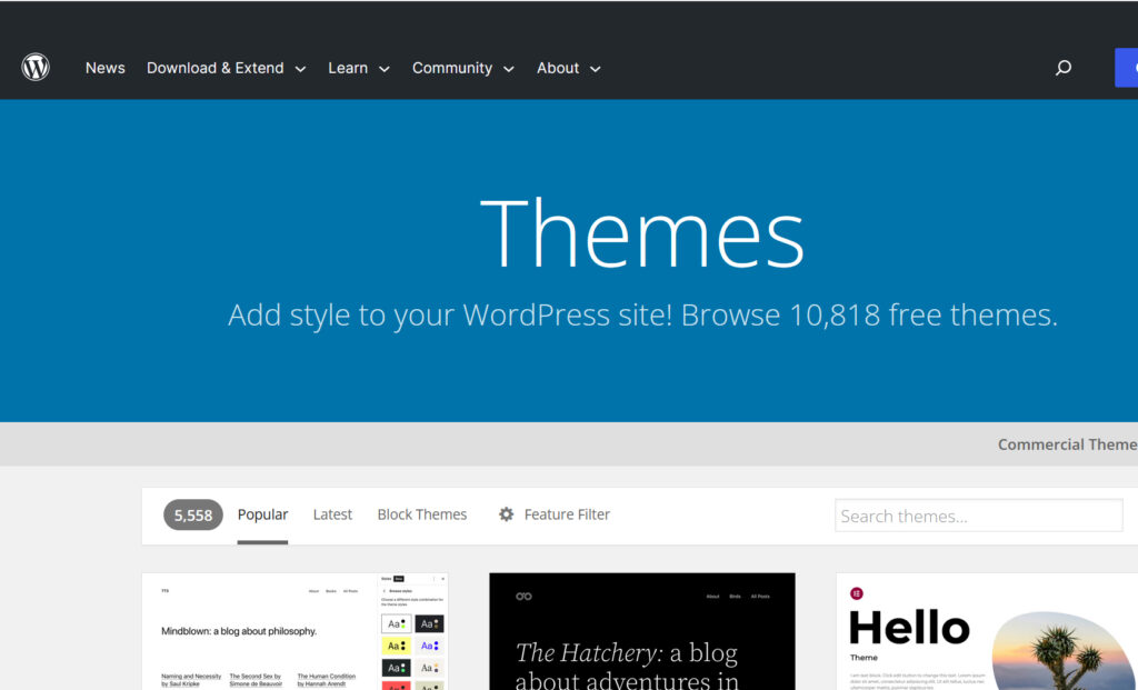 WordPress Themes for web design