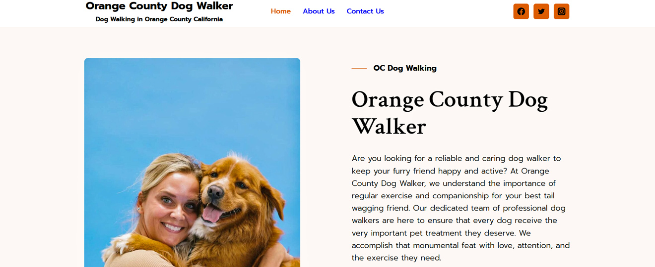 Orange County Dog Walker Website