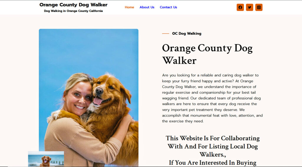 Orange County Dog Walker Website