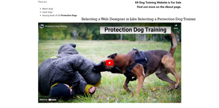 Selecting a Web Designer is Like Selecting a Protection Dog Trainer